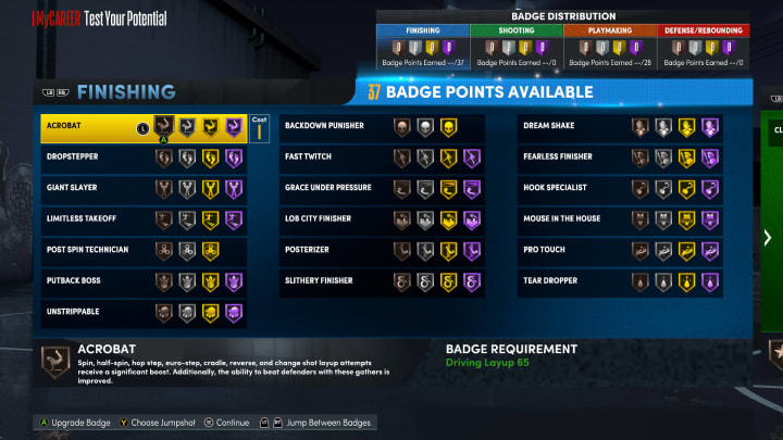 Here are the best Finishing Badges to use in NBA 2K22 MyCareer on Current Gen and Next Gen.