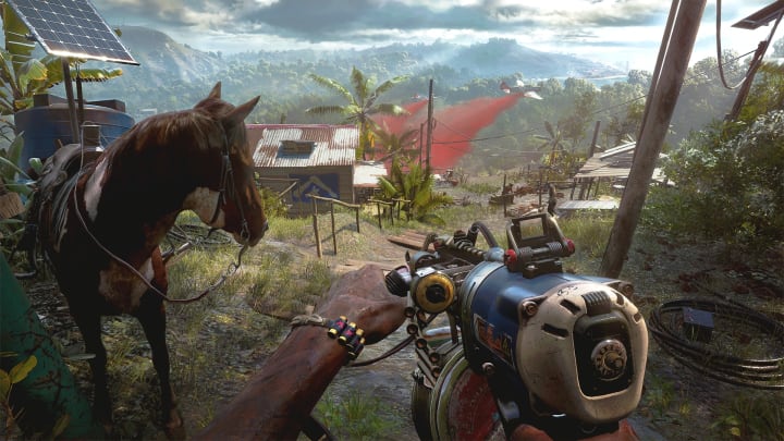 Far Cry 6 includes horseback riding and improvised weaponry. Far Cry 6 includes horseback riding and improvised weaponry.