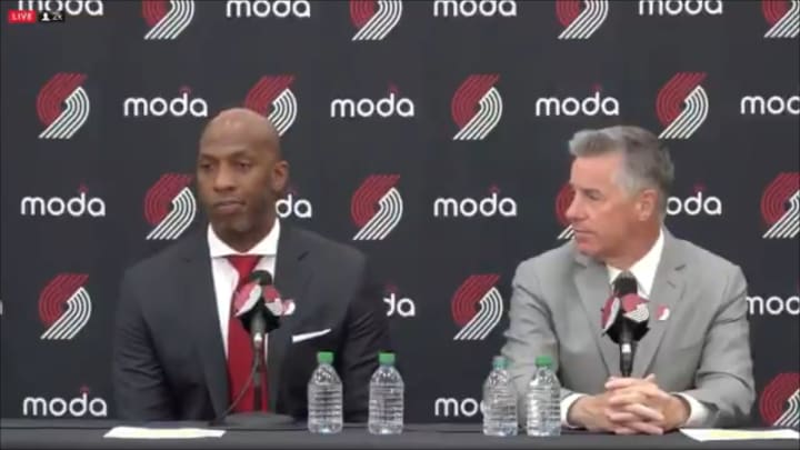 Chauncey Billups being introduced at as the new head coach of the Portland Trail Blazers