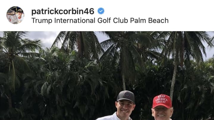 Nationals left-hander Patrick Corbin was golfing with President Donald Trump over the weekend