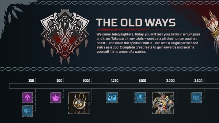 The Old Ways event challenges and rewards graphic