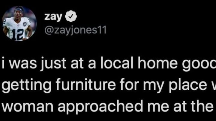 Raiders wide receiver Zay Jones tweeted about a heartwarming interaction he had with a stranger at a HomeGoods store.