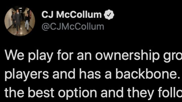Portland Trail Blazers star CJ McCollum called out rival NBA teams and owners over the plan to resume the 2020 NBA season. 
