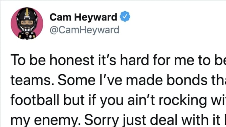 Pittsburgh Steelers defensive lineman Cam Heyward on Twitter