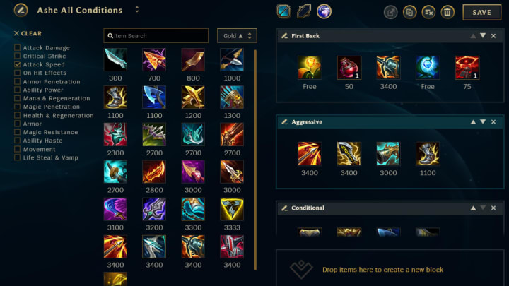 Item sets help players avoid buying wrong items and save time in the shop