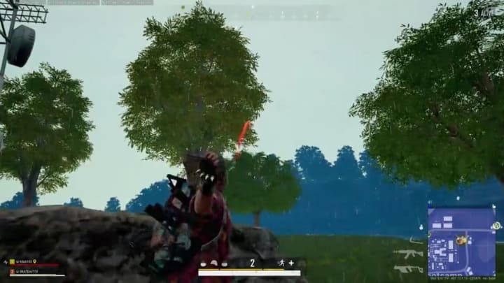 PLAYERUNKNOWN’S BATTLEGROUNDS player lands axe thrown from 100 meters away to win the match after an explosive beginning. PLAYERUNKNOWN’S BATTLEGROUNDS player lands axe thrown from 100 meters away to win the match after an explosive beginning.