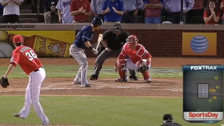 Pitch number six on the FOXTRAX was the strike three call in this bad beat for the Tampa Bay Rays and Ben Zobrist. Pitch number six on the FOXTRAX was the strike three call in this bad beat for the Tampa Bay Rays and Ben Zobrist.
