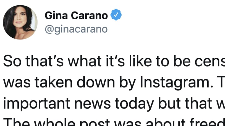 Gina Carano isn't thrilled at what happened on her Instagram account