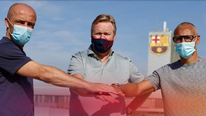 Ronald Koeman & staff kepelatihannya di Barcelona