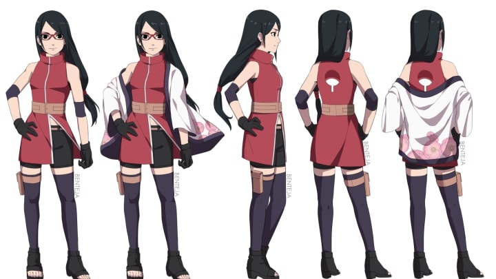 Así seria el diseño de Sarada ante el salto de tiempo de Boruto