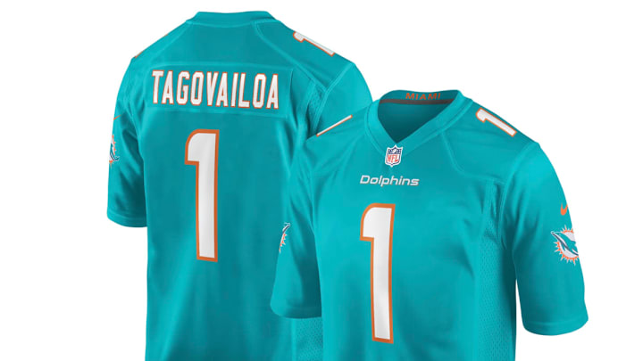 Miami Dolphins quarterback Tua Tagovailoa's jersey 