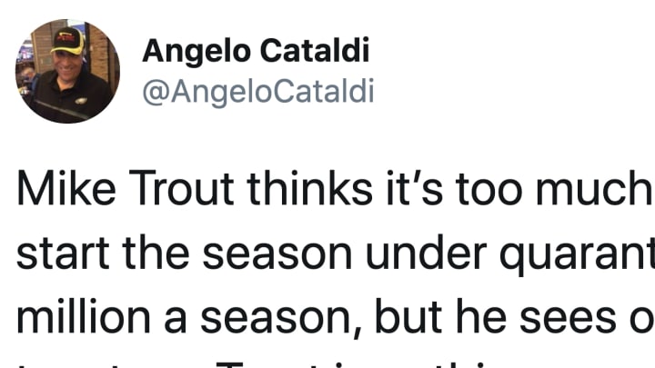Angelo Cataldi is back at it again with ridiculous quotes about Mike Trout