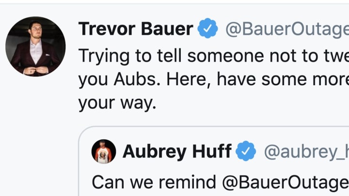 Trevor Bauer took a few shots at Aubrey Huff