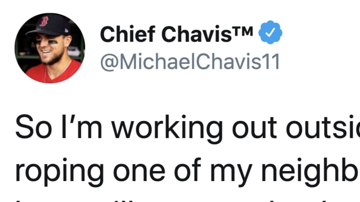There are some weird goings-on in Michael Chavis' Neighborhood