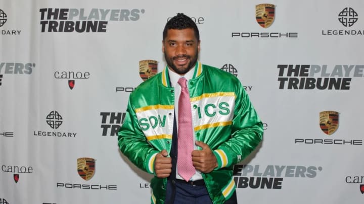 NEW YORK, NY - FEBRUARY 14: Russell Wilson attends The Players' Tribune Launch Party - www.theplayerstribune.com at Canoe Studios on February 14, 2015