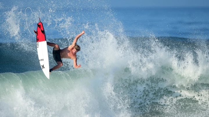 John John Florence goes big in anything. He stuck this crazy air in practice on Tuesday.