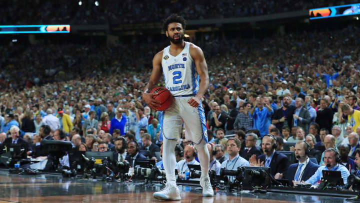 GLENDALE, AZ - APRIL 03: Joel Berry II #2 of the North Carolina Tar Heels celebrates late in the game against the Gonzaga Bulldogs during the 2017 NCAA Men's Final Four National Championship game at University of Phoenix Stadium on April 3, 2017 in Glendale, Arizona. (Photo by Tom Pennington/Getty Images)