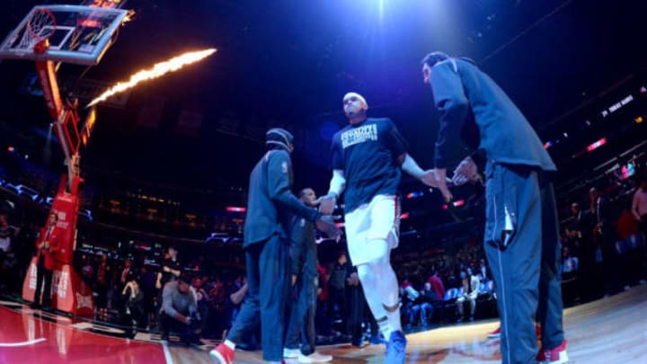 LOS ANGELES, CA – FEBRUARY 28: Tobias Harris #34 of the LA Clippers is introduced before the game against the Houston Rockets on February 28, 2018 at STAPLES Center in Los Angeles, California. NOTE TO USER: User expressly acknowledges and agrees that, by downloading and/or using this Photograph, user is consenting to the terms and conditions of the Getty Images License Agreement. Mandatory Copyright Notice: Copyright 2018 NBAE (Photo by Andrew D. Bernstein/NBAE via Getty Images)