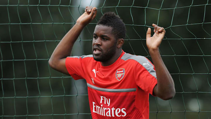 ST ALBANS, ENGLAND - AUGUST 13: Joel Campbell of Arsenal during a training session on August 13, 2016 in St Albans, England. (Photo by Stuart MacFarlane/Arsenal FC via Getty Images)