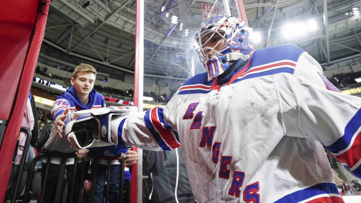 New York Rangers goaltender Alexandar Georgiev Mandatory Credit: James Guillory-USA TODAY Sports