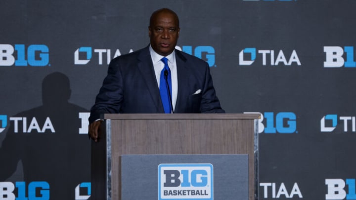 MINNEAPOLIS, MN - OCTOBER 12: Commissioner Kevin Warren of the Big Ten speaks to media during Big Ten Media Days at Target Center on October 12, 2022 in Minneapolis, Minnesota. (Photo by David Berding/Getty Images)