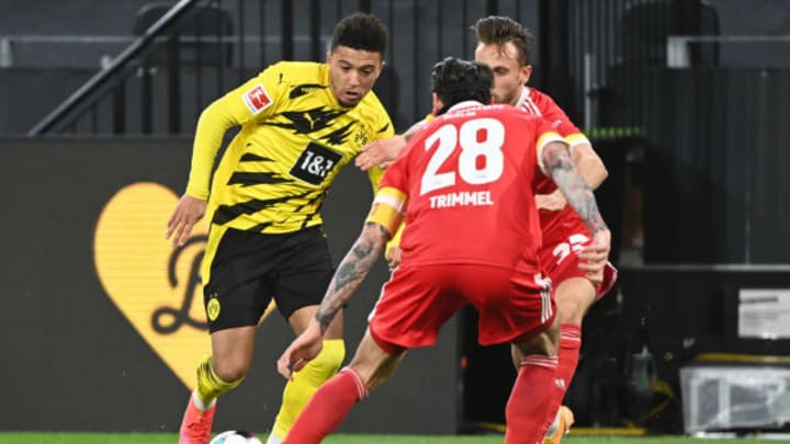 Jadon Sancho was a threat after coming on (Photo by INA FASSBENDER/AFP via Getty Images)