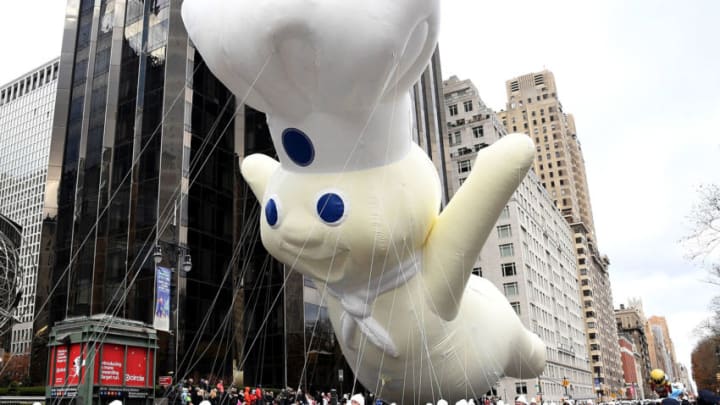 NEW YORK, NY - NOVEMBER 28: The Pillsbury Doughboy Float at the 93rd Annual Macy's Thanksgiving Day Parade on November 28, 2019 in New York City. (Photo by Kevin Mazur/Getty Images)