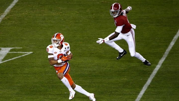 SANTA CLARA, CALIFORNIA – JANUARY 07: A.J. Terrell #8 of the Clemson Tigers in the College Football Playoff National Championship at Levi’s Stadium on January 07, 2019 in Santa Clara, California. (Photo by Lachlan Cunningham/Getty Images)