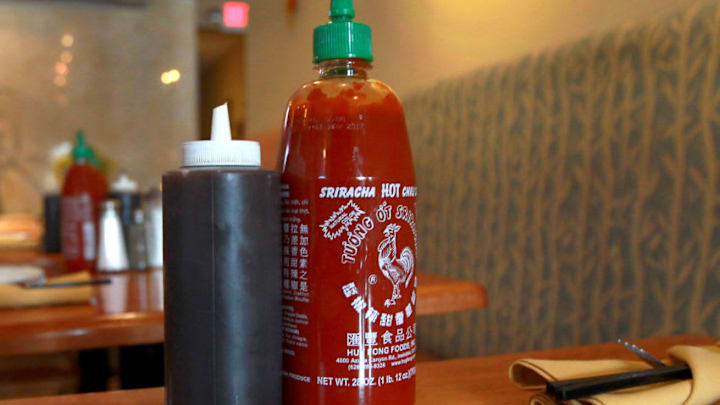 LOWELL, MA – FEBRUARY 10: Bottles of hosin sauce and Sriracha are on each table at Pho 88 restaurant in Lowell, MA on Feb. 10, 2016. (Photo by John Blanding/The Boston Globe via Getty Images)