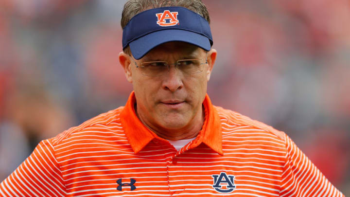 AUBURN, AL - NOVEMBER 11: Head coach Gus Malzahn of the Auburn Tigers walks the field prior to facing the Georgia Bulldogs at Jordan Hare Stadium on November 11, 2017 in Auburn, Alabama. (Photo by Kevin C. Cox/Getty Images)