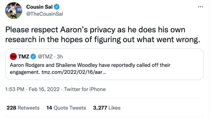 Green Bay Packers quarterback Aaron Rodgers take a loss on Twitter Green Bay Packers quarterback Aaron Rodgers take a loss on Twitter