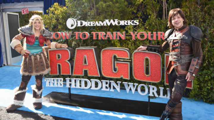 WESTWOOD, CALIFORNIA - FEBRUARY 09: Astrid and Hiccup attend Universal Pictures and DreamWorks Animation Premiere of "How to Train Your Dragon: The Hidden World" at Regency Village Theatre on February 09, 2019 in Westwood, California. (Photo by Presley Ann/Getty Images)