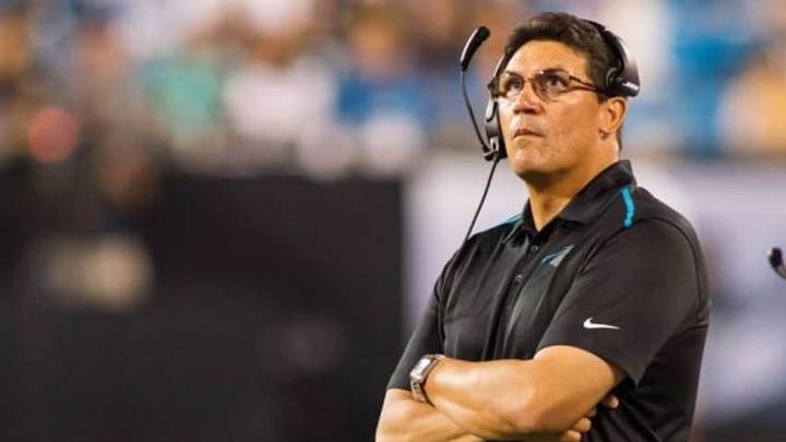 Sep 21, 2014; Charlotte, NC, USA; Carolina Panthers head coach Ron Rivera watches a replay during the third quarter against the Pittsburgh Steelers at Bank of America Stadium. The Steelers won 37-19. Mandatory Credit: Jeremy Brevard-USA TODAY Sports Sep 21, 2014; Charlotte, NC, USA; Carolina Panthers head coach Ron Rivera watches a replay during the third quarter against the Pittsburgh Steelers at Bank of America Stadium. The Steelers won 37-19. Mandatory Credit: Jeremy Brevard-USA TODAY Sports