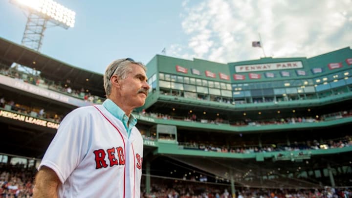 BOSTON, MA - MAY 25: Former Boston Red Sox player Bill Buckner is introduced during a 1986 20-year team reunion before a game between the Boston Red Sox and the Colorado Rockies on May 25, 2016 at Fenway Park in Boston, Massachusetts. (Photo by Billie Weiss/Boston Red Sox/Getty Images)