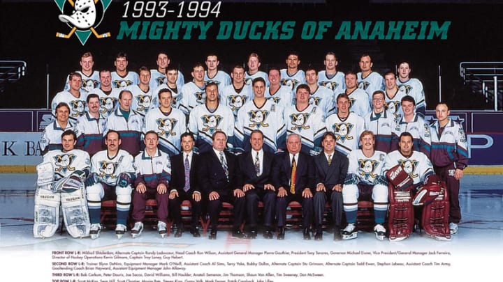 The inaugural Mighty Ducks of Anaheim/ Anaheim Ducks.