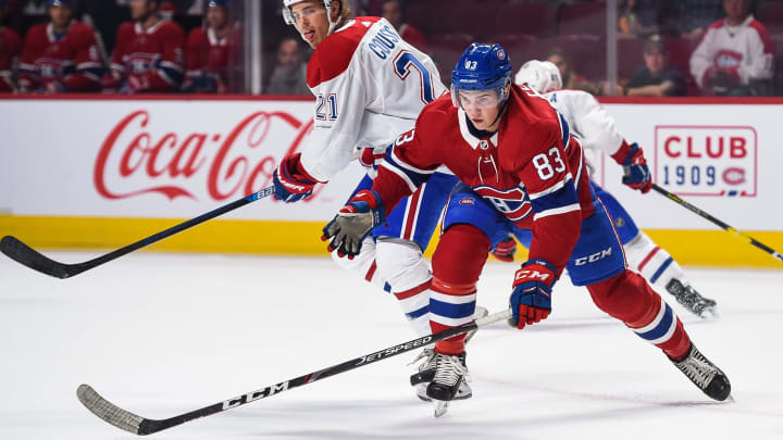 MONTREAL, QC – SEPTEMBER 15: Montreal Canadiens defenceman Cale Fleury (83) (Photo by David Kirouac/Icon Sportswire via Getty Images)