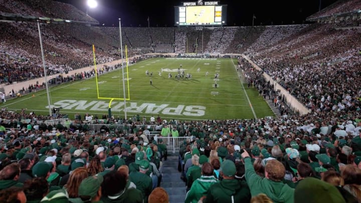 Sep 12, 2015; East Lansing, MI, USA; General view of Spartan Stadium during the 1st quarter of a game at Spartan Stadium. Mandatory Credit: Mike Carter-USA TODAY Sports