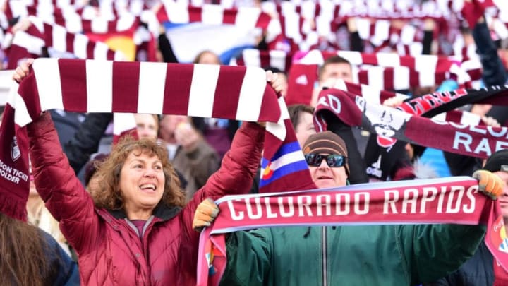 COMMERCE CITY, CO - NOVEMBER 27: Colorado Rapids fans before the MLS Western Conference Finals game against the Seattle Sounders at Dick's Sporting Goods Park on November 27, 2016 in Commerce City, Colorado. (Photo by Harry How/Getty Images)