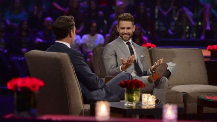 THE BACHELOR - "Episode 2111 - The Women Tell All" - Tempers flare and there are plenty of fireworks, as 19 of the most memorable women this season are back to confront Nick and tell their side of the story. There were highs and lows during Nick's unforgettable season - and then there was Corinne, the most controversial bachelorette of the group. The very self-confident Corinne, who has been the woman viewers and the other bachelorettes have loved to hate, returns to have her chance to defend herself. Rachel, the recently announced new Bachelorette, shares some insight into how she plans to handle her search for love. Danielle L. and Kristina attempt to get some closure to their sudden and heart-wrenching break-ups. Then, take a sneak peak at the dramatic season finale and Nick's final two women, on "The Bachelor: The Women Tell All," MONDAY, MARCH 6 (9:01-11:00 p.m. EST), on The ABC Television Network. (ABC/Michael Yada)CHRIS HARRISON, NICK VIALL