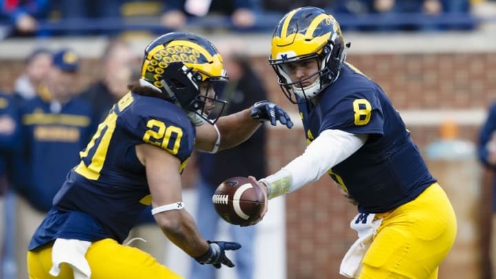 Apr 1, 2016; Ann Arbor, MI, USA; Michigan Wolverines quarterback John O