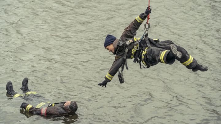 CHICAGO FIRE -- "The F is For" Episode 612 -- Pictured: (l-r) Taylor Kinney as Kelly Severide, Miranda Rae Mayo as Stella Kidd -- (Photo by: Elizabeth Morris/NBC)