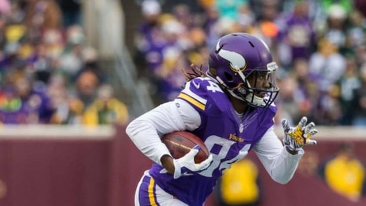 Nov 23, 2014; Minneapolis, MN, USA; Minnesota Vikings wide receiver Cordarrelle Patterson (84) carries the ball during the third quarter against the Green Bay Packers at TCF Bank Stadium. The Packers defeated the Vikings 24-21. Mandatory Credit: Brace Hemmelgarn-USA TODAY Sports