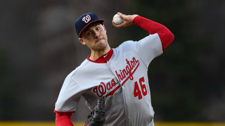 DENVER, CO - APRIL 23: Patrick Corbin #46 of the Washington Nationals pitches against the Colorado Rockies in the first inning of a game at Coors Field on April 23, 2019 in Denver, Colorado. (Photo by Dustin Bradford/Getty Images)