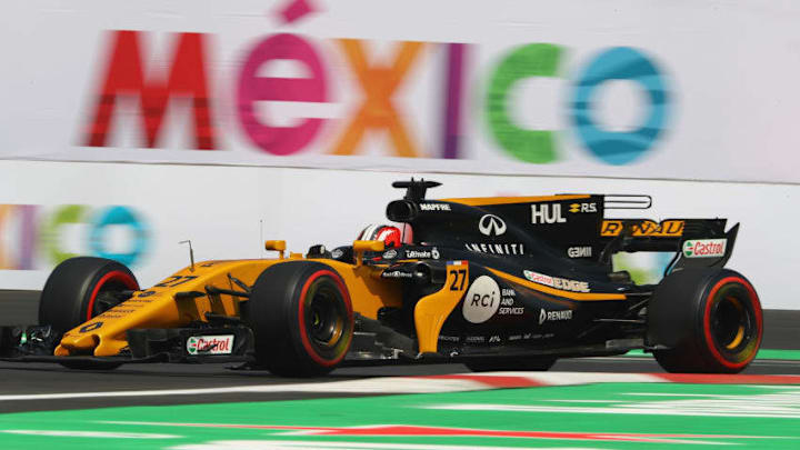 MEXICO CITY, MEXICO - OCTOBER 27: Nico Hulkenberg of Germany driving the (27) Renault Sport Formula One Team Renault RS17 on track during practice for the Formula One Grand Prix of Mexico at Autodromo Hermanos Rodriguez on October 27, 2017 in Mexico City, Mexico. (Photo by Clive Rose/Getty Images)