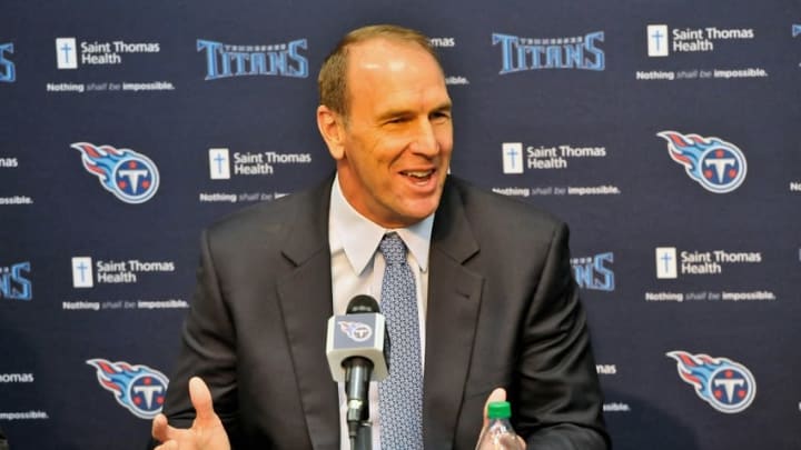 Jan 18, 2016; Nashville, Tennessee, USA; Tennessee Titans new head coach Mike Mularkey during a press conference at Saint Thomas Sports Park. Mandatory Credit: Jim Brown-USA TODAY Sports