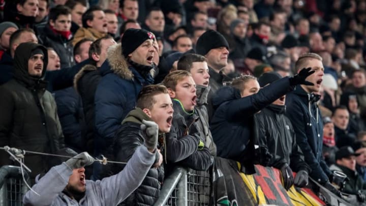 angry fans during the Dutch Eredivisie match between FC Twente Enschede and Ajax Amsterdam at the Grolsch Veste on December 02, 2017 in Enschede, The Netherlands(Photo by VI Images via Getty Images)