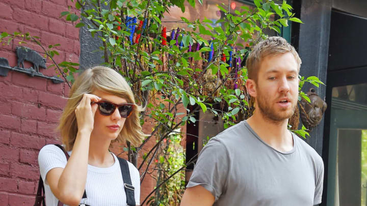 NEW YORK - MAY 28: Taylor Swift and Calvin Harris get lunch at the Spotted Pig on May 28, 2015 in New York, New York. (Photo by Josiah Kamau/BuzzFoto via Getty Images)