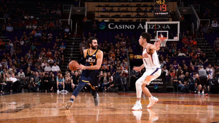 Phoenix Suns Ricky Rubio Devin Booker (Photo by Michael Gonzales/NBAE via Getty Images)