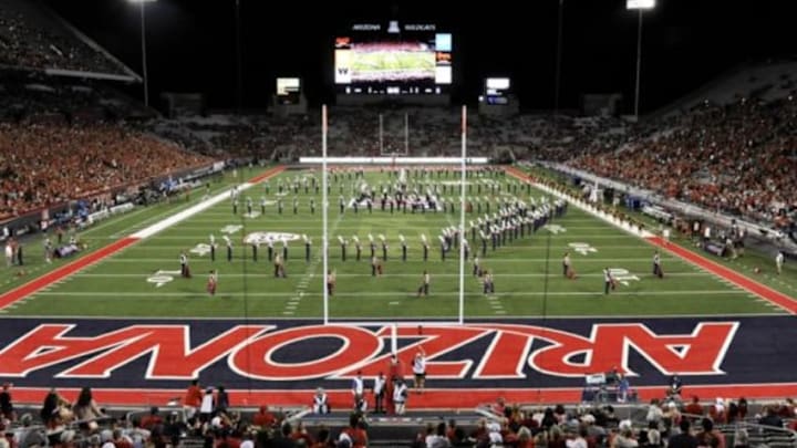 Sep 13, 2014; Tucson, AZ, USA; A general view of Arizona Stadium as the band performs before the Arizona Wildcats play the Nevada Wolf Pack. Arizona won 35-28. Mandatory Credit: Casey Sapio-USA TODAY Sports Sep 13, 2014; Tucson, AZ, USA; A general view of Arizona Stadium as the band performs before the Arizona Wildcats play the Nevada Wolf Pack. Arizona won 35-28. Mandatory Credit: Casey Sapio-USA TODAY Sports