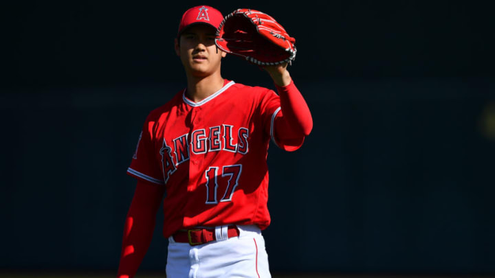TEMPE, AZ - FEBRUARY 28: Shohei Ohtani of Los Angeles Angels in action during a training session on February 28, 2018 in Tempe, Arizona. (Photo by Masterpress/Getty Images)